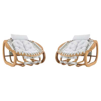 Outdoor Woven Rope Armchair in Solid Teak For Sale at 1stDibs | rope ...