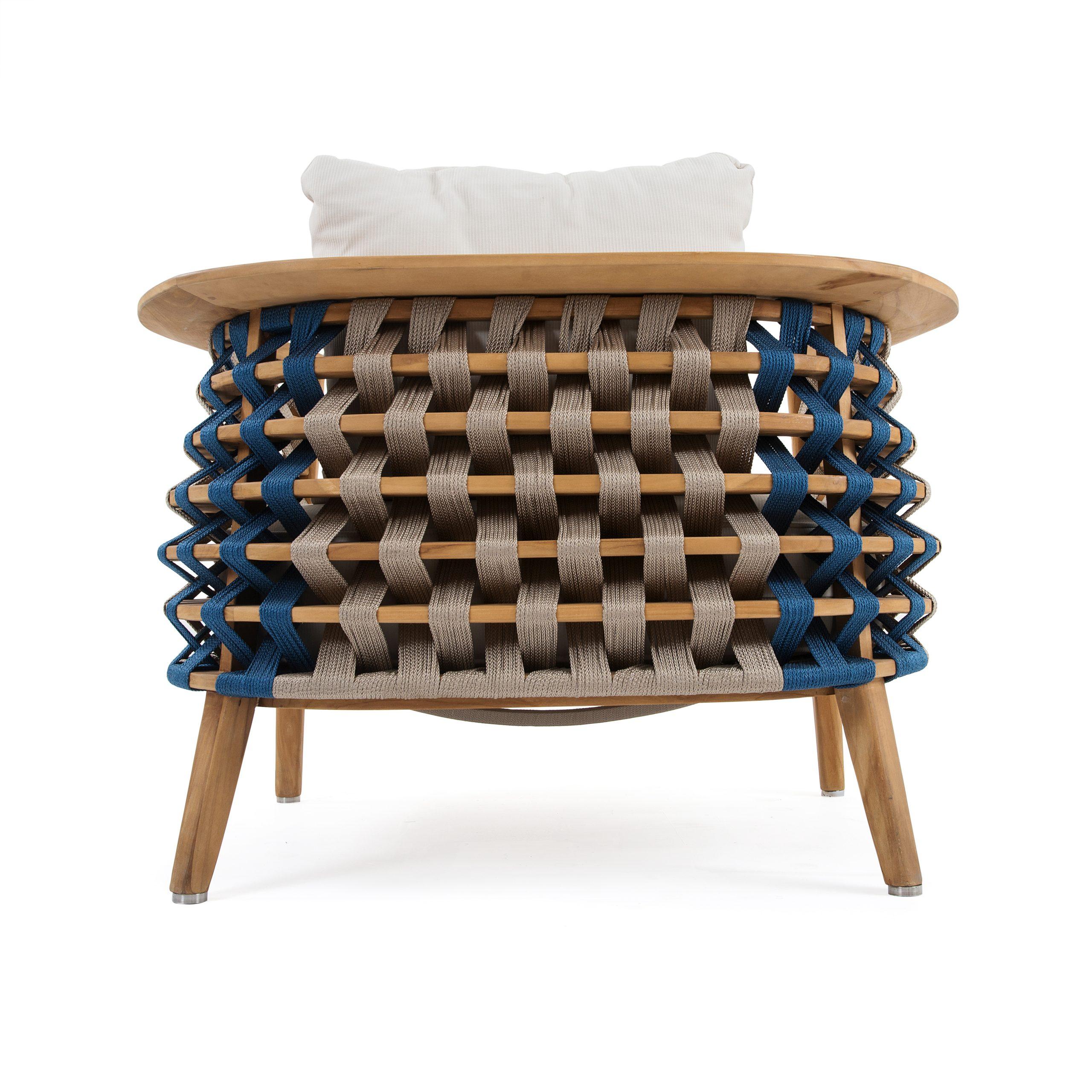 Sillón de exterior de cuerda tejida de teca maciza Moderno en venta