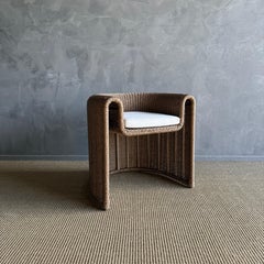 Sillas de comedor de exterior de cuerda tejida con cojines de asiento