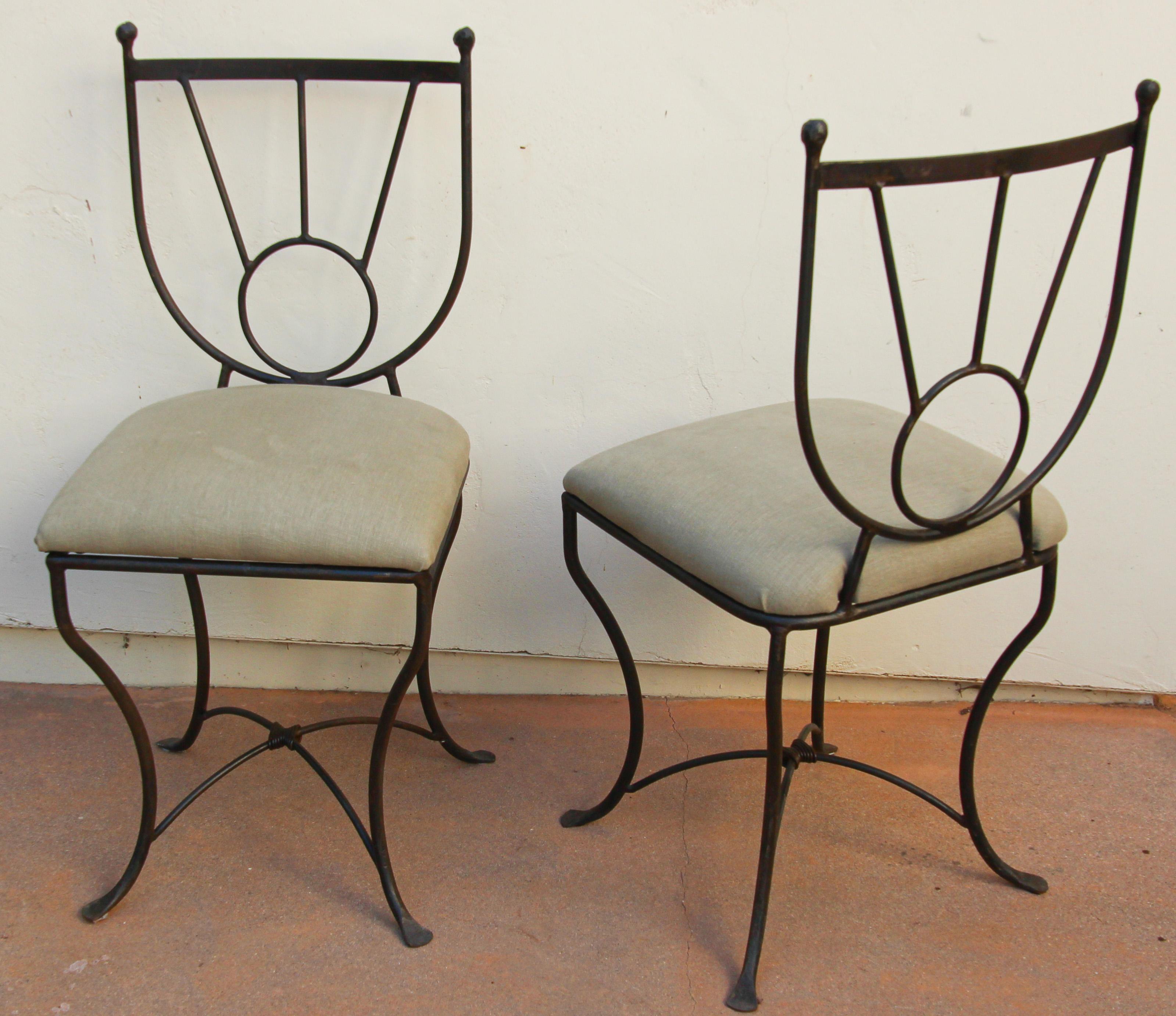 Mid-20th Century Outdoor Wrought Iron Chairs Set of Four in Mario Papperzini Style