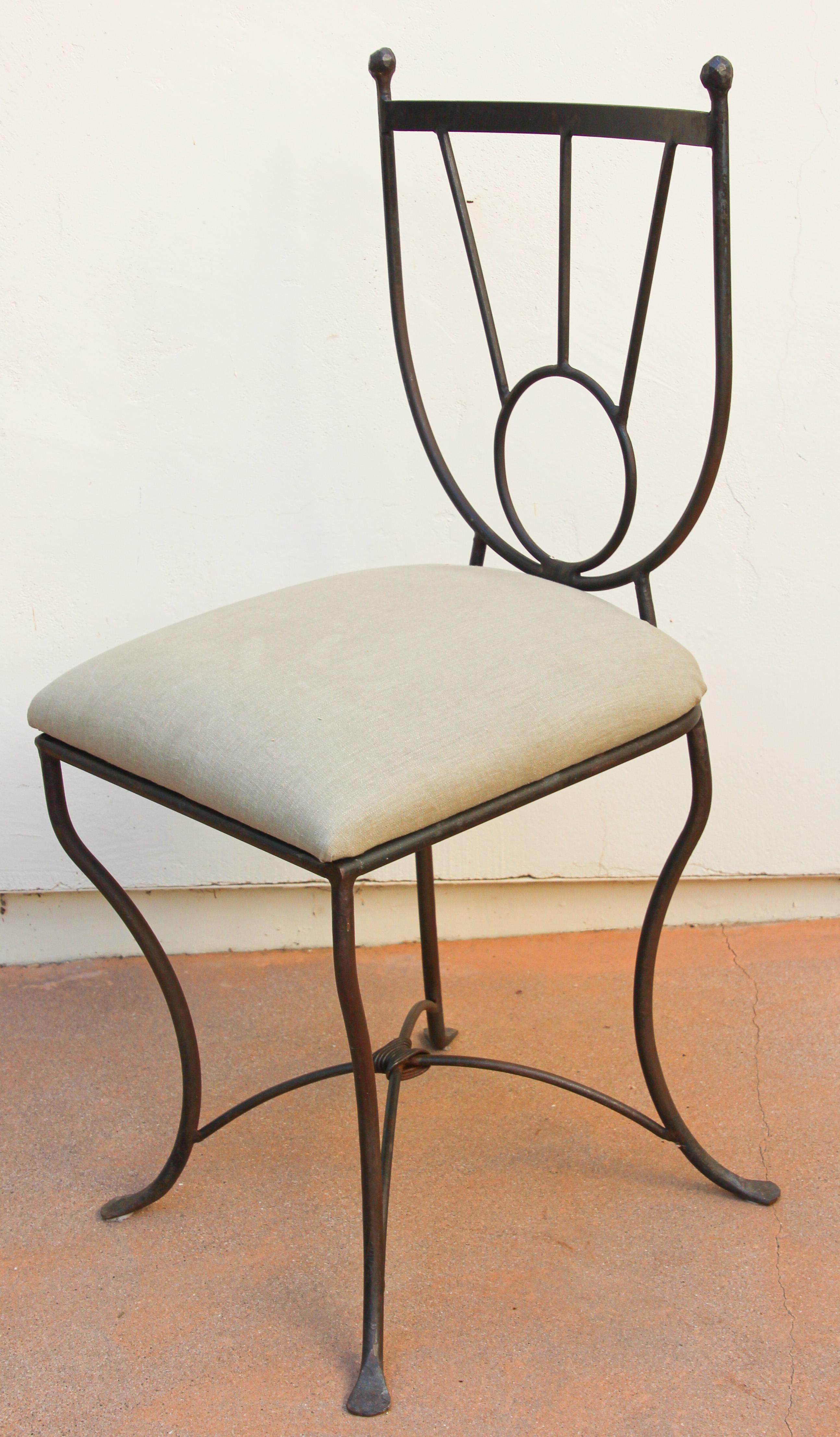 Outdoor Wrought Iron Chairs Set of Four in Mario Papperzini Style 1