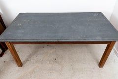 Outdoor Zinc and Teak Dining Table