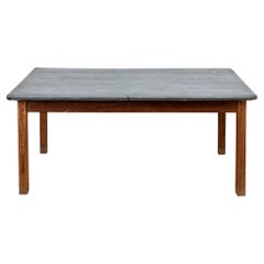 Used Outdoor Zinc and Teak Dining Table