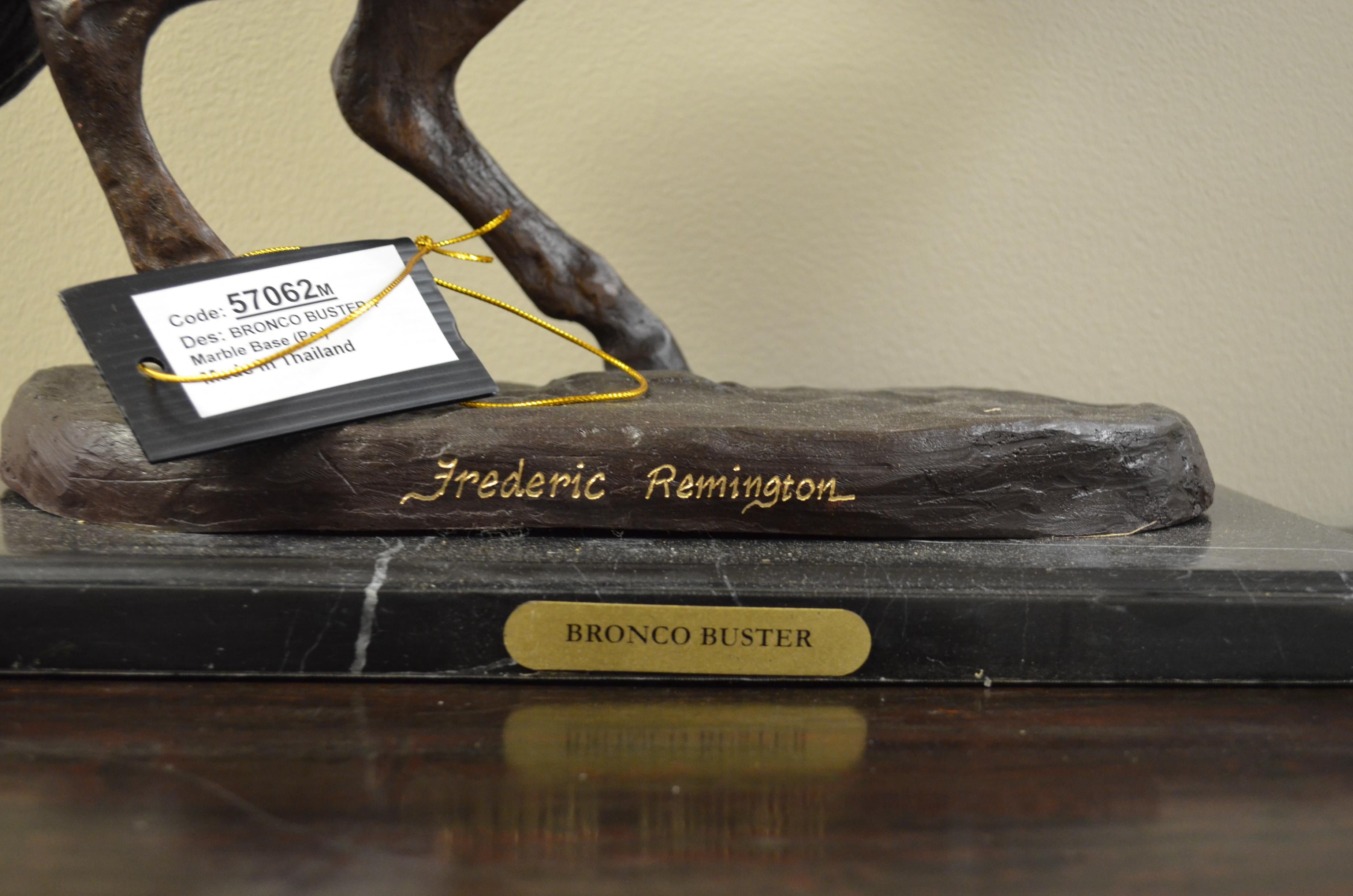 Outlaw Cast Bronze Sculpture on Marble Base, after Frederic Remington For Sale 2