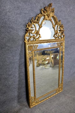Outrageous Carved French Giltwood Louis XV Style Mirror of Large Scale