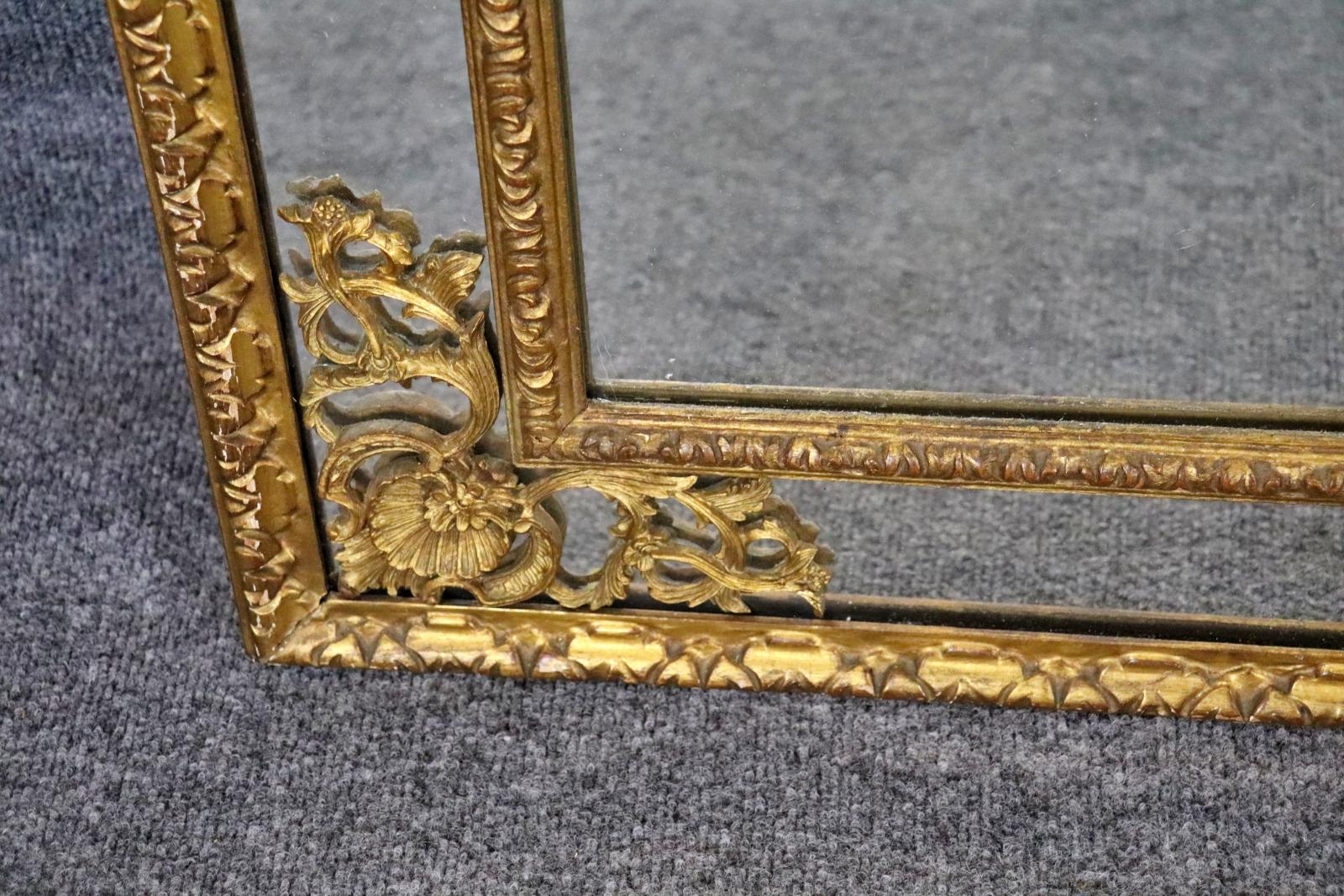 Outrageous Carved French Giltwood Louis XV Style Mirror of Large Scale For Sale 1