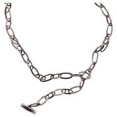 Outshine Toggle Handmade Oval Link Silver Chain Necklace