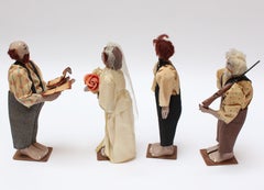 Outsider Art Hand-Carved "Shotgun Wedding" Tableau