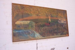 Outsider Art "Homme en carrosse":: huile sur panneau de Bruno Del Favero