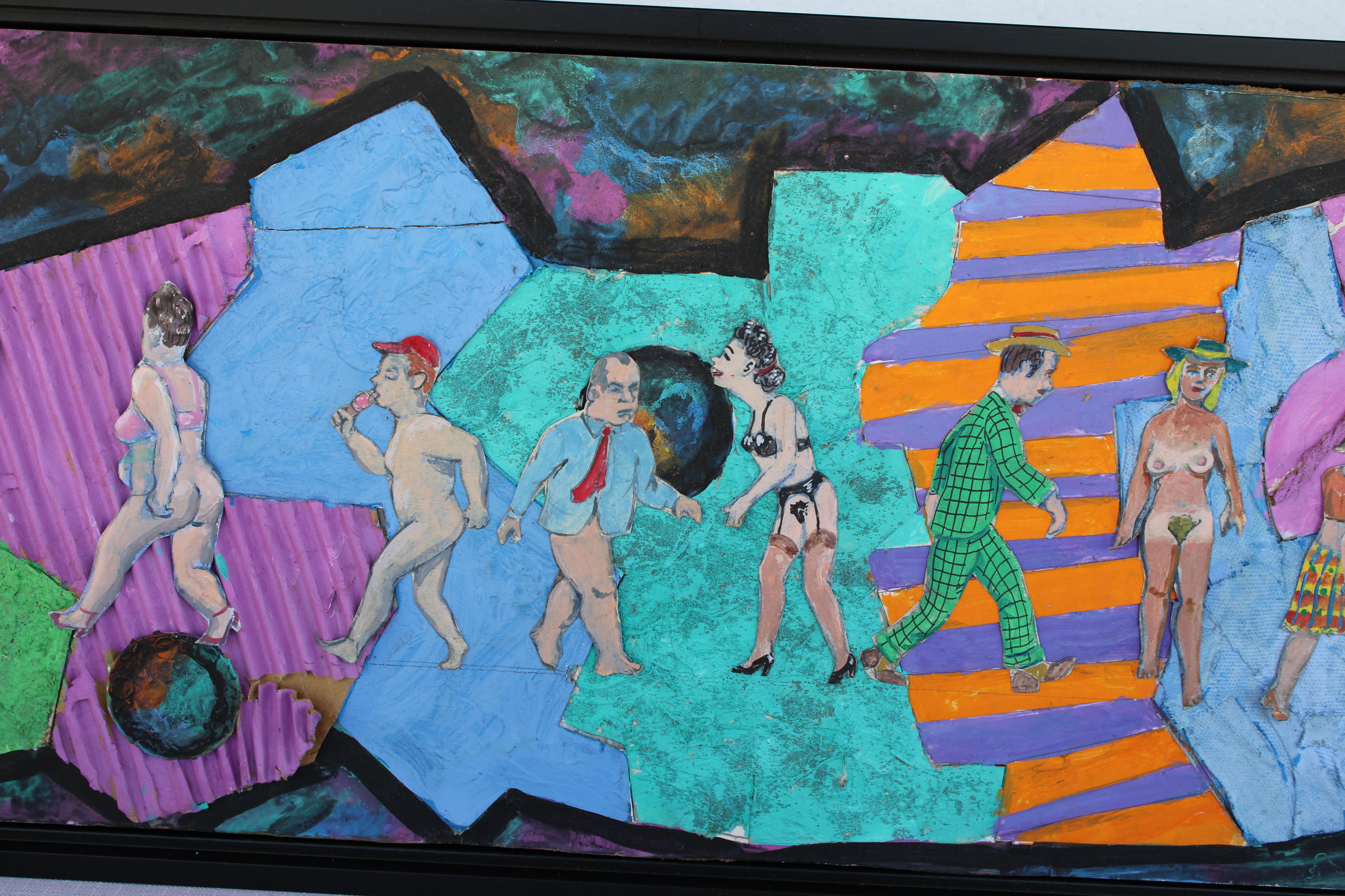 Pintura de Arte Outsider titulada Caminantes III, 8-4-11 RRD Arte popular en venta