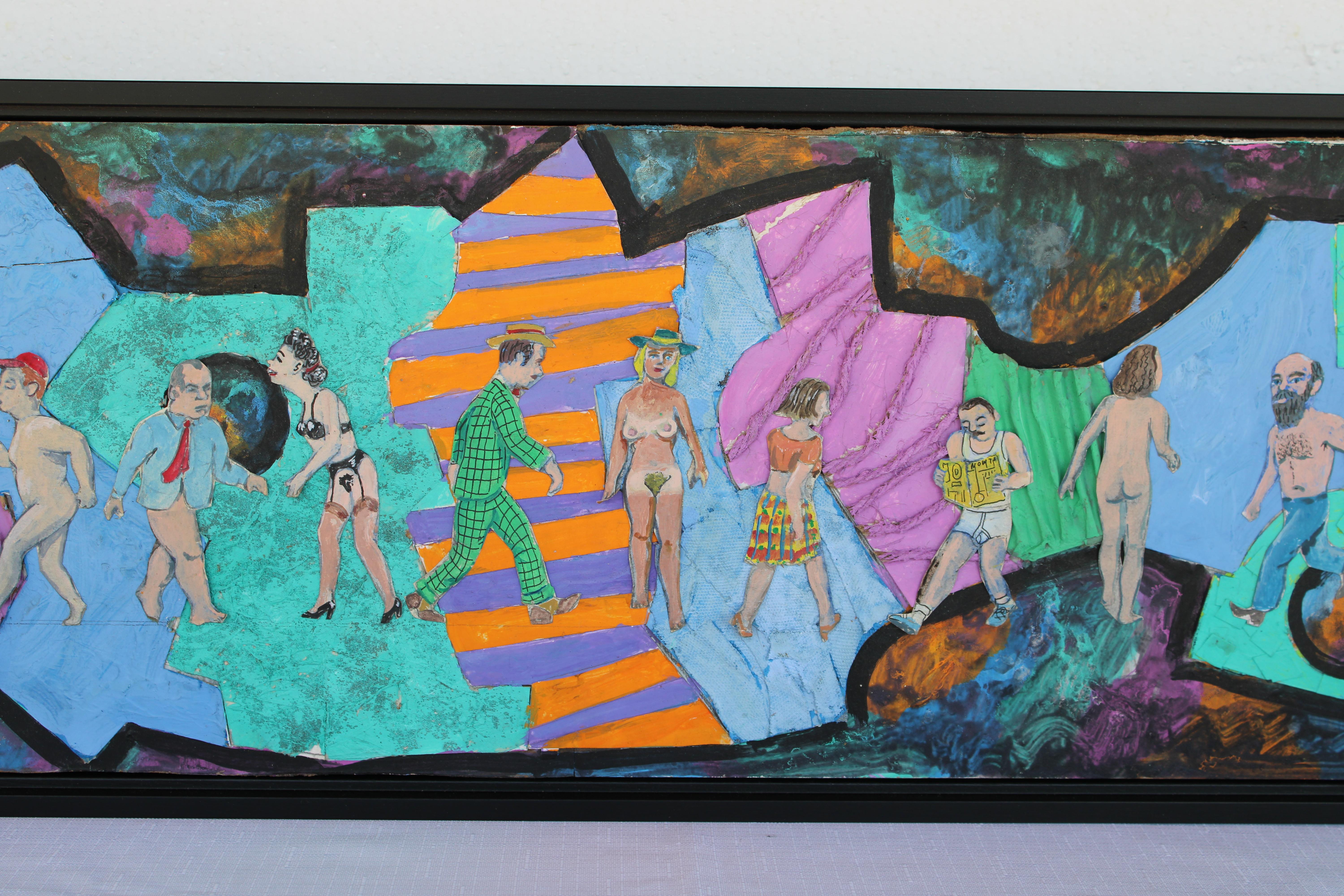 Pintura de Arte Outsider titulada Caminantes III, 8-4-11 RRD Estadounidense en venta