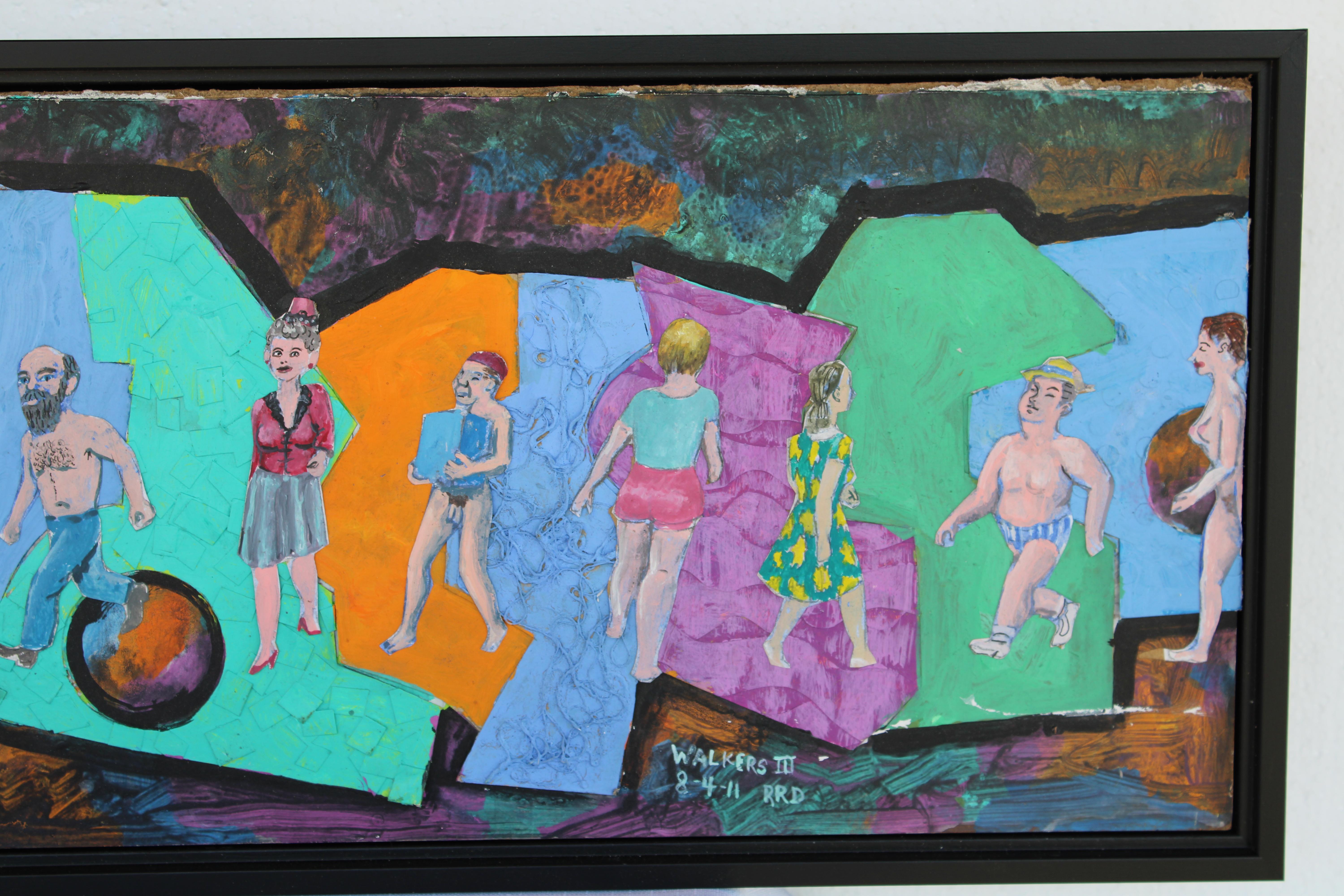 Pintura de Arte Outsider titulada Caminantes III, 8-4-11 RRD Siglo XXI y contemporáneo en venta