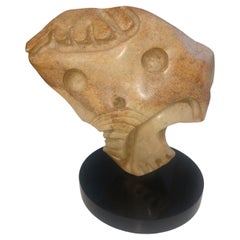 Outsider Artist Louise Abrams Abstract Carved Stone Sculpture