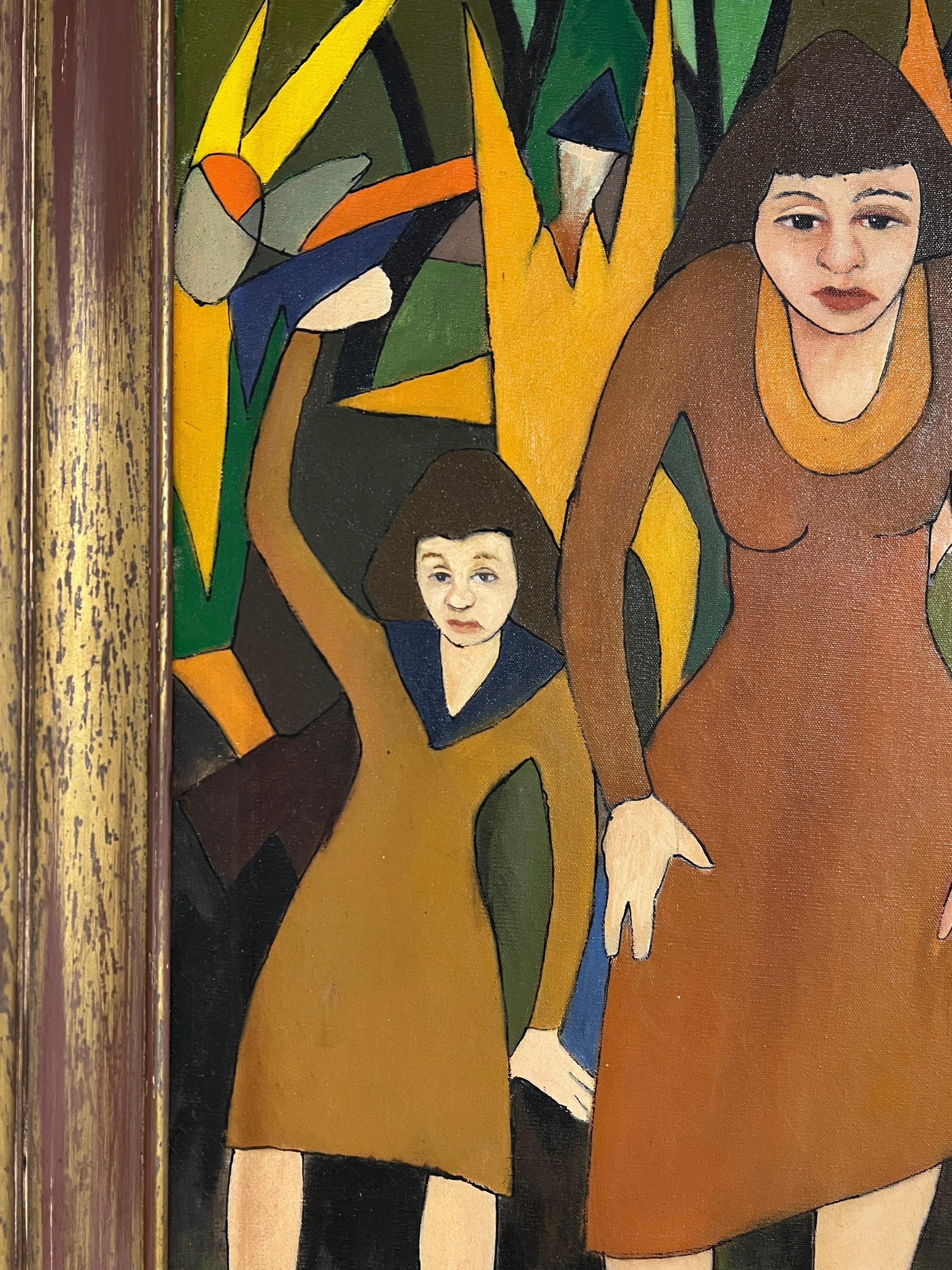 Modernistisches Gemälde der Volkskunst der Art brut, datiert 1959 von Peter Paul Sakowski im Zustand „Gut“ im Angebot in Peabody, MA