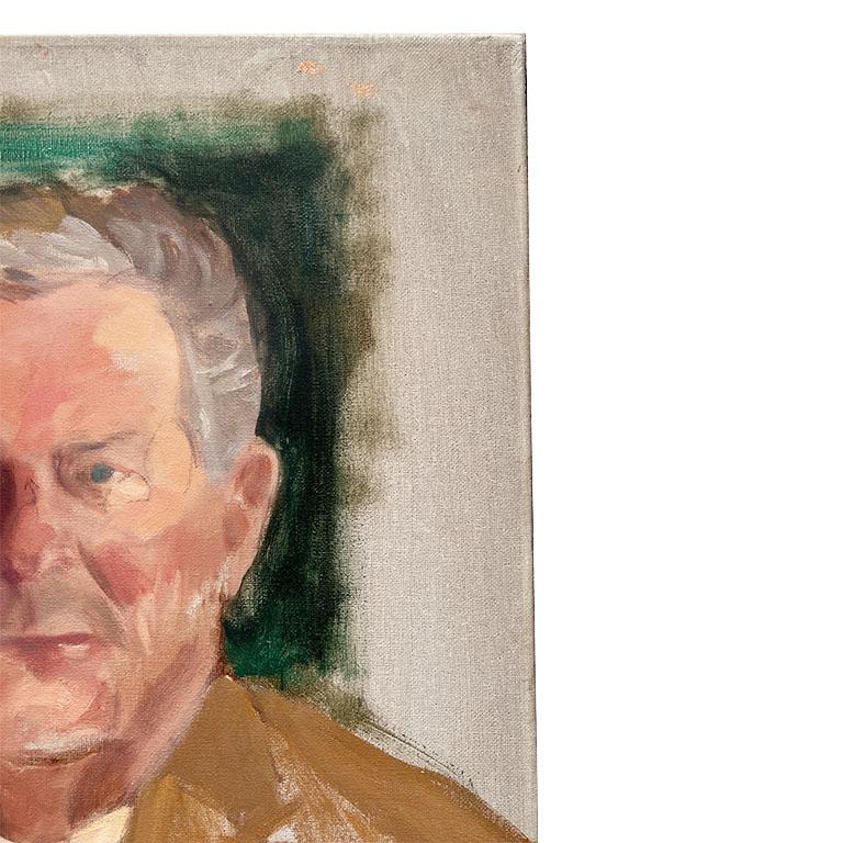 Retrato de un hombre vestido de verde sobre lienzo 16