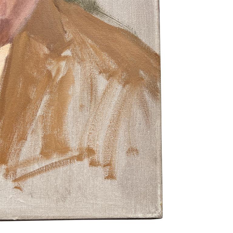 Retrato de un hombre vestido de verde sobre lienzo 16