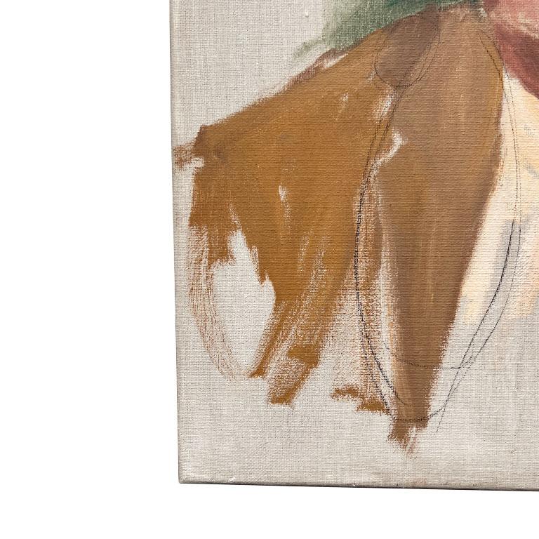 Retrato de un hombre vestido de verde sobre lienzo 16