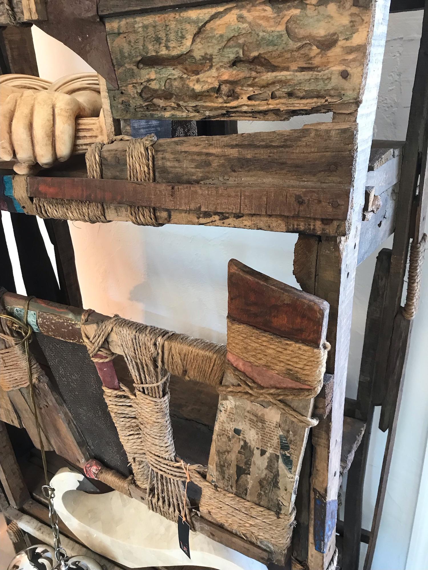 Outsider Screen Room Divider or Book Shelf Studio Modern, Asia, 1990s For Sale 1