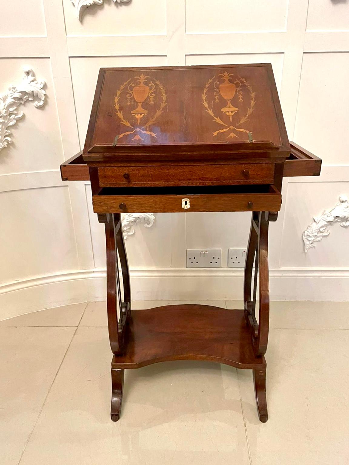 Outstanding Quality Antique Edwardian Inlaid Mahogany Reading Table For Sale 2