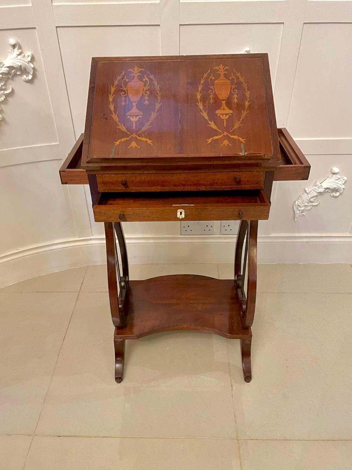 Outstanding Quality Antique Edwardian Inlaid Mahogany Reading Table For Sale 11