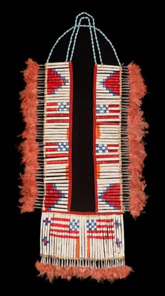 Outstanding, Native American, Quilled, Tin Cone & Feathered Breastplate
