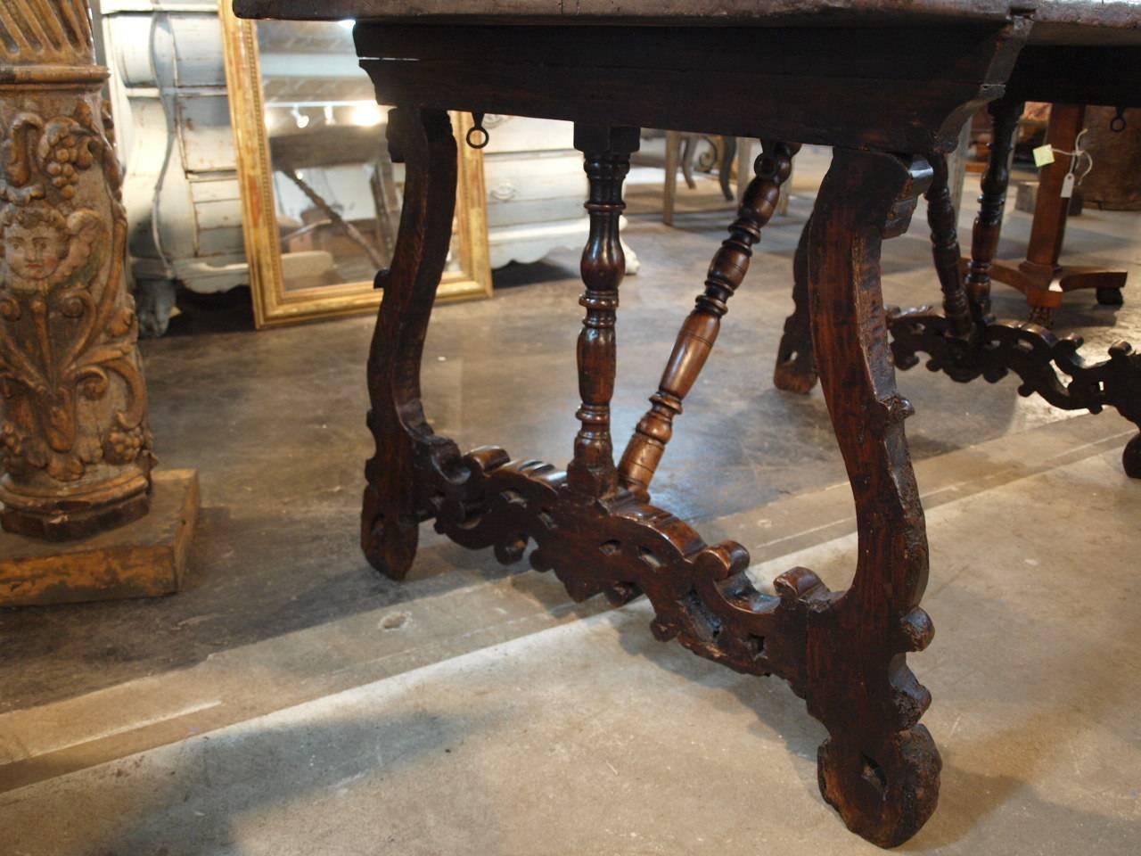 Outstanding 17th Century Italian Walnut Writing Table For Sale 5