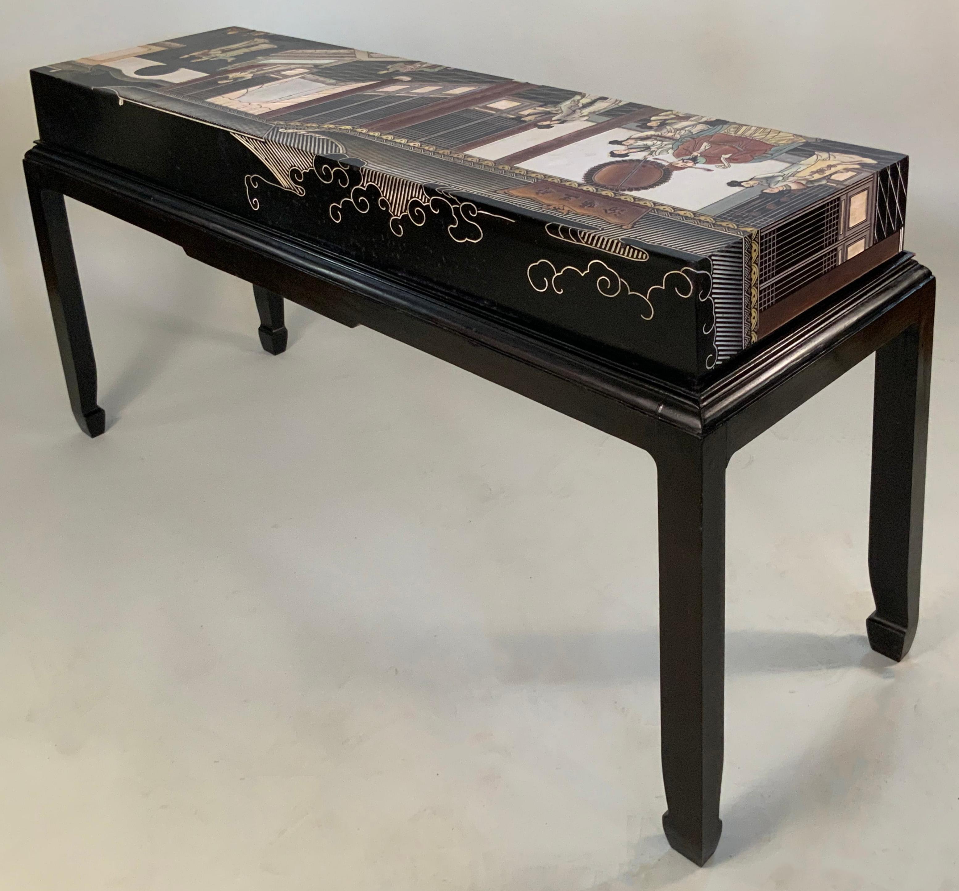 Outstanding 1940s Coromandel Console Table 5