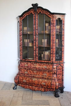 Outstanding 1940s Faux Tortoiseshell Display Cabinet / Bookcase
