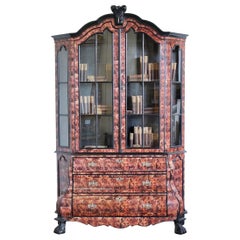 Retro Outstanding 1940s Faux Tortoiseshell Display Cabinet / Bookcase