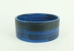 mid century BOWL bruno gambone italian studio pottery blue turquoise black
