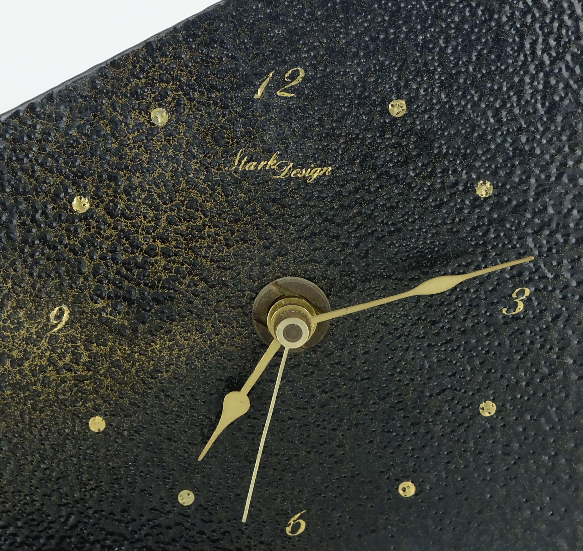 outstanding 1980s TABLE CLOCK junghans works metal brass postmodern For Sale 2