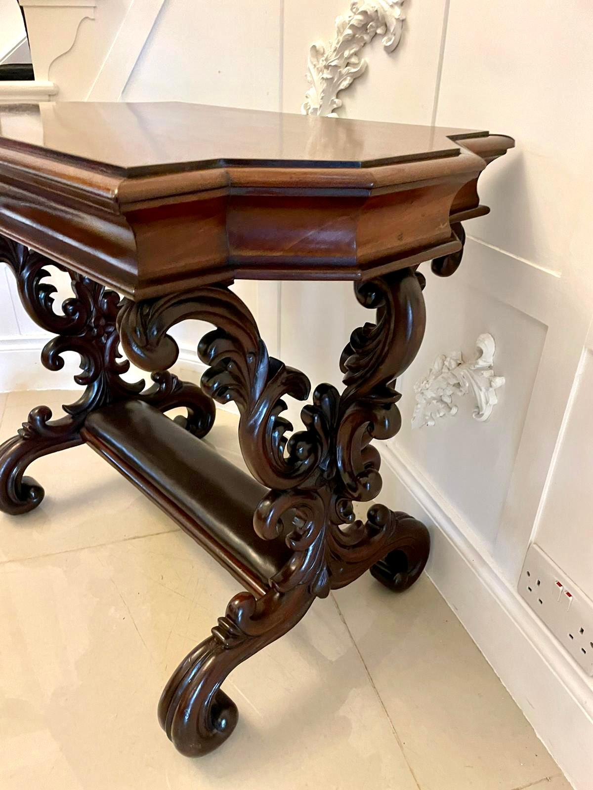 Outstanding 19th Century Antique Carved Mahogany Freestanding Centre/Side Table For Sale 10