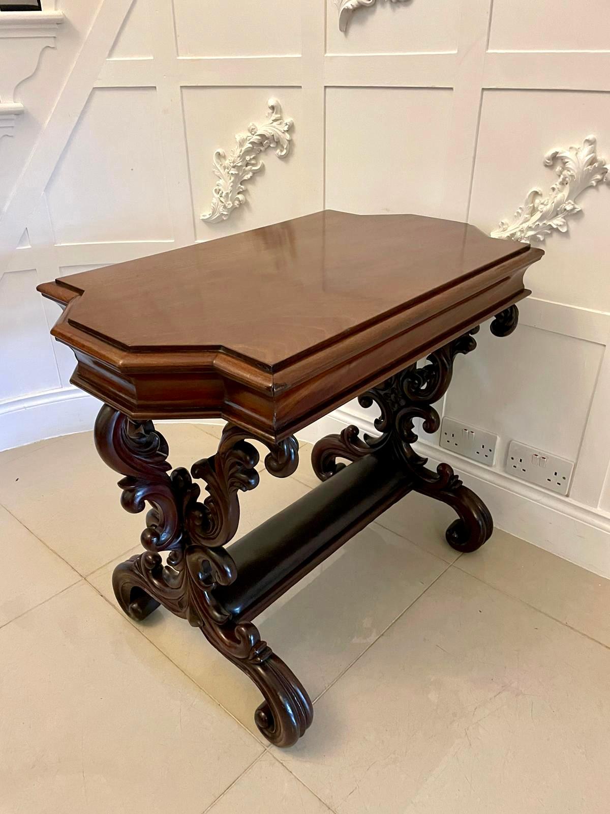 Outstanding 19th Century Antique Carved Mahogany Freestanding Centre/Side Table For Sale 1