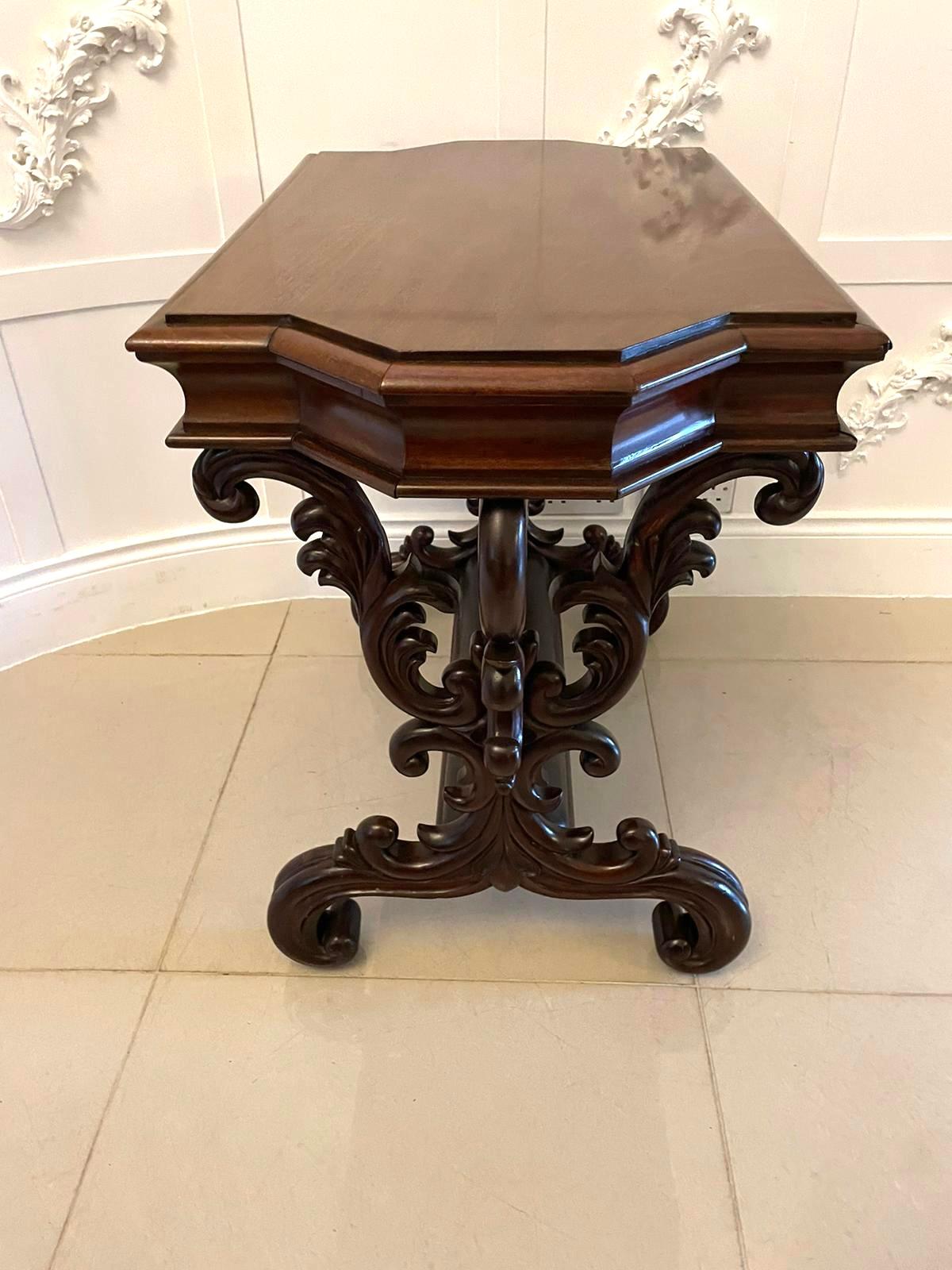 Outstanding 19th Century Antique Carved Mahogany Freestanding Centre/Side Table For Sale 2
