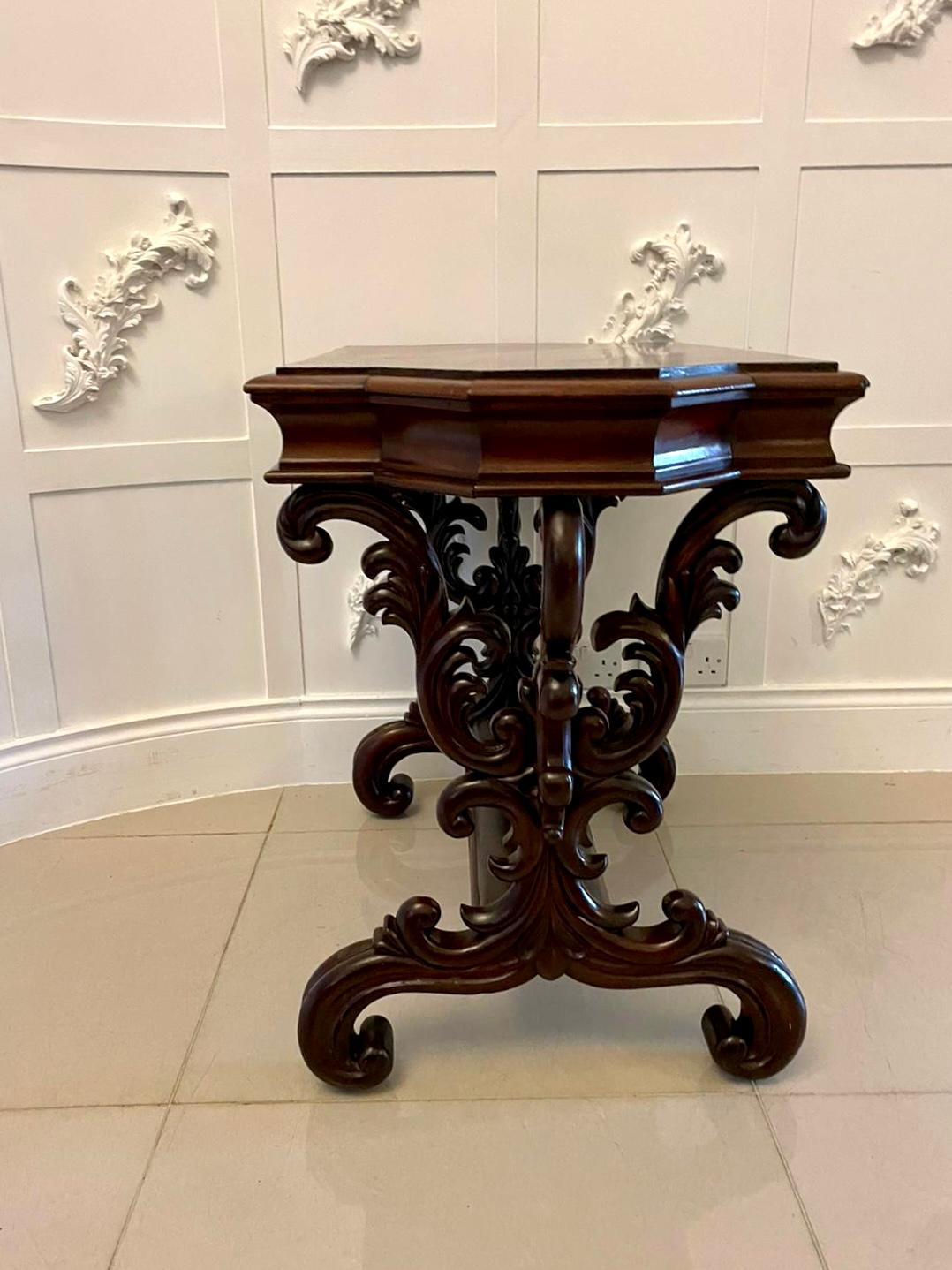 Outstanding 19th Century Antique Carved Mahogany Freestanding Centre/Side Table For Sale 3