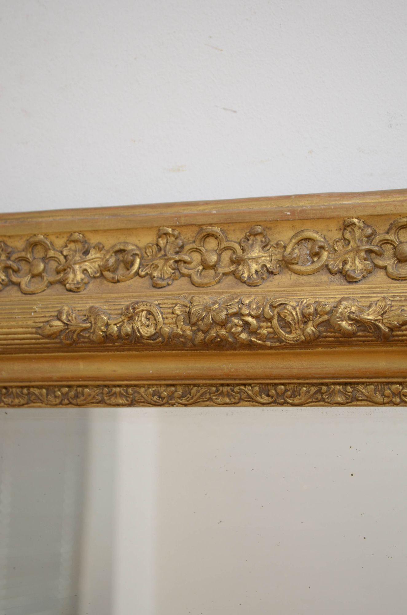 Outstanding 19th Century Giltwood Mirror H151cm For Sale 5