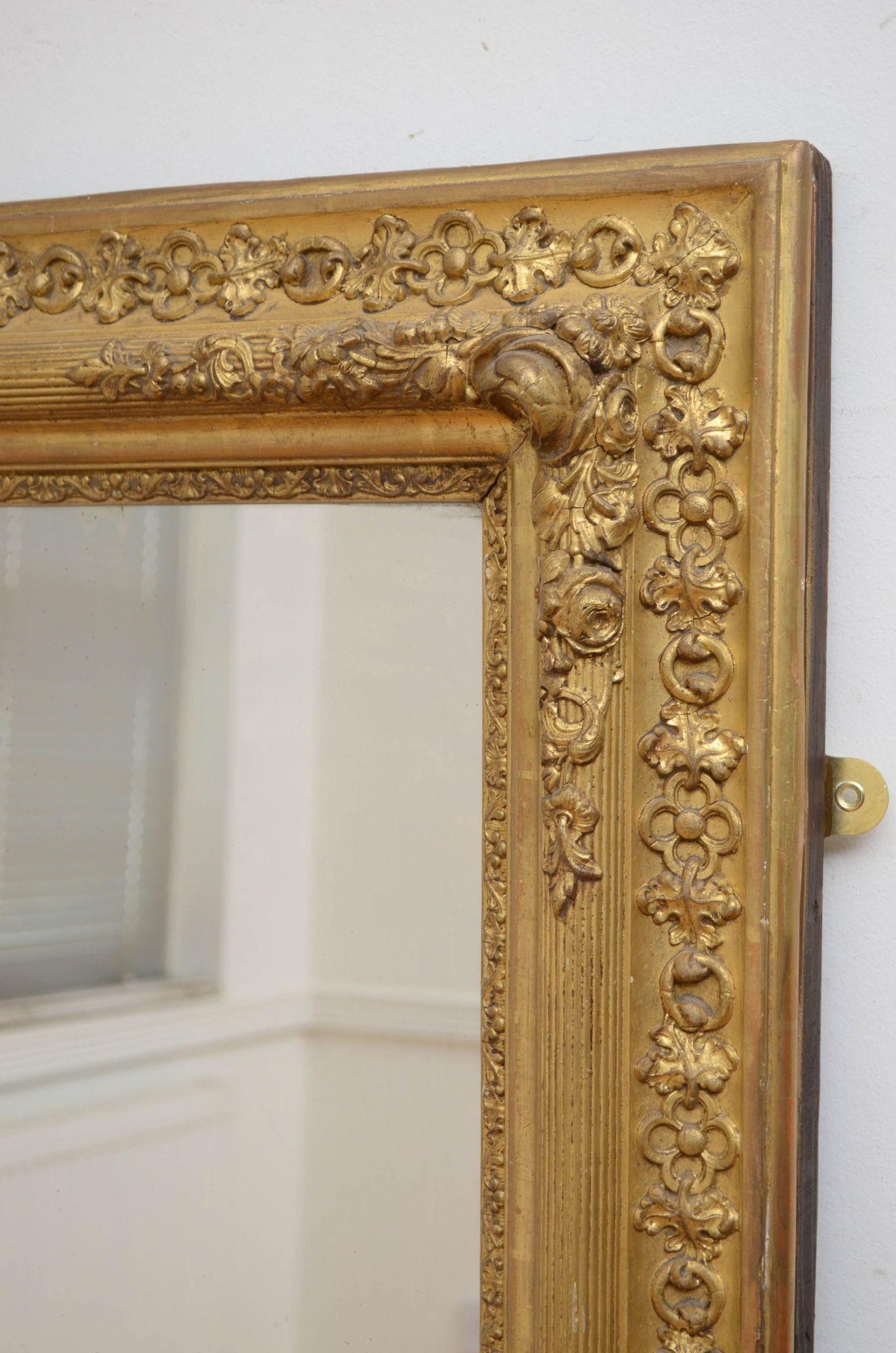 Outstanding 19th Century Giltwood Mirror H151cm For Sale 6