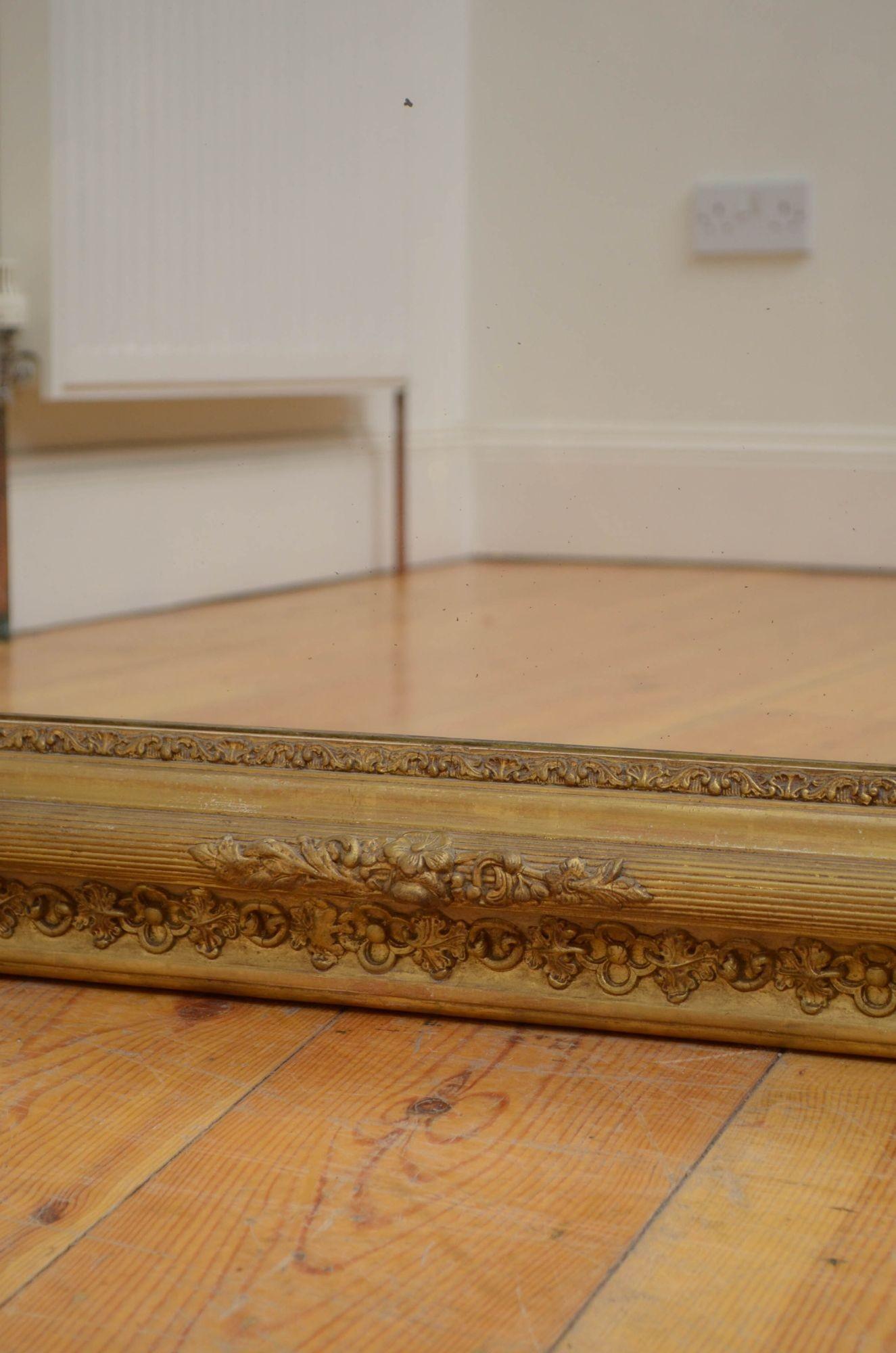 Outstanding 19th Century Giltwood Mirror H151cm For Sale 9