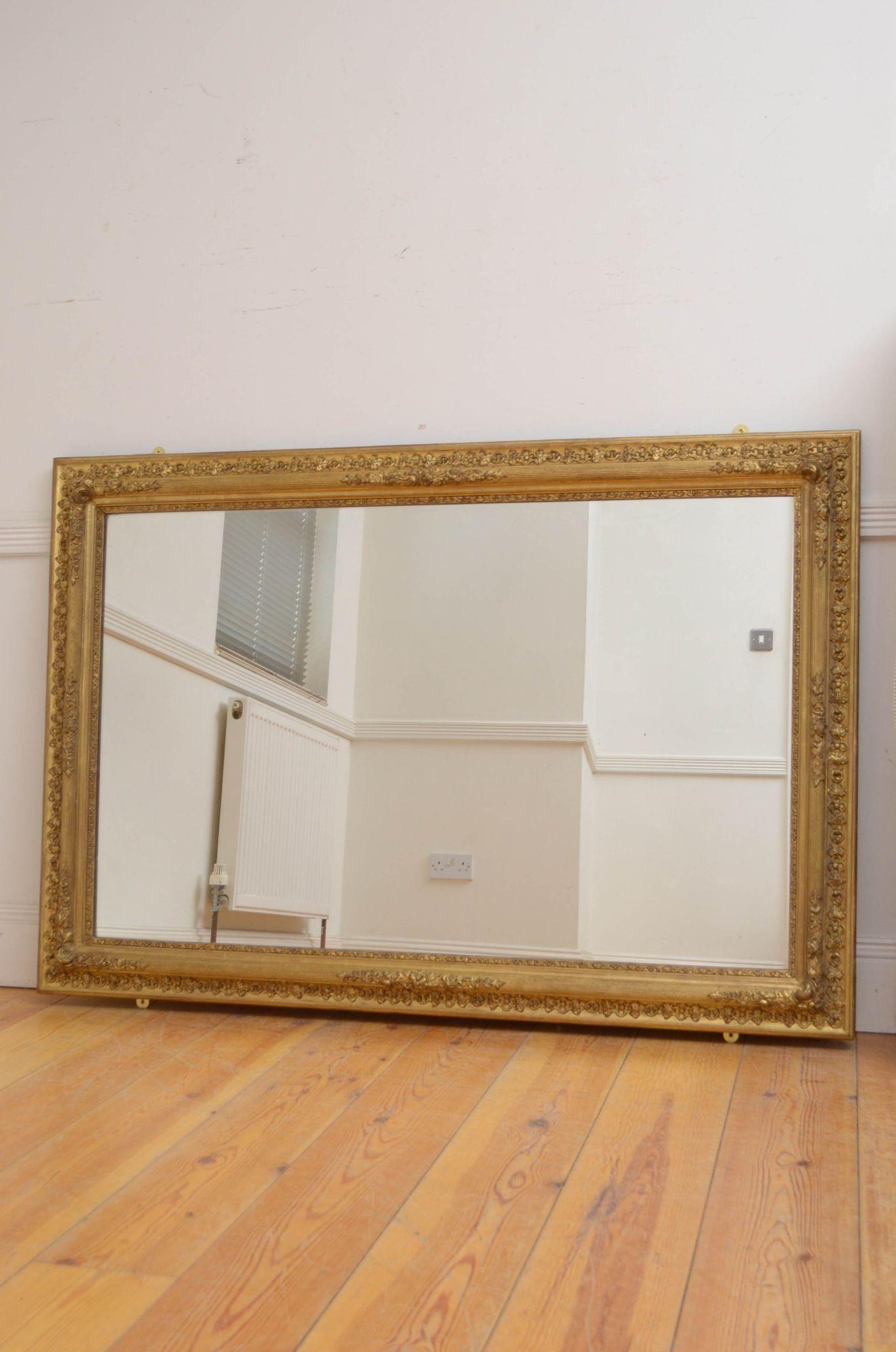 French Outstanding 19th Century Giltwood Mirror H151cm For Sale