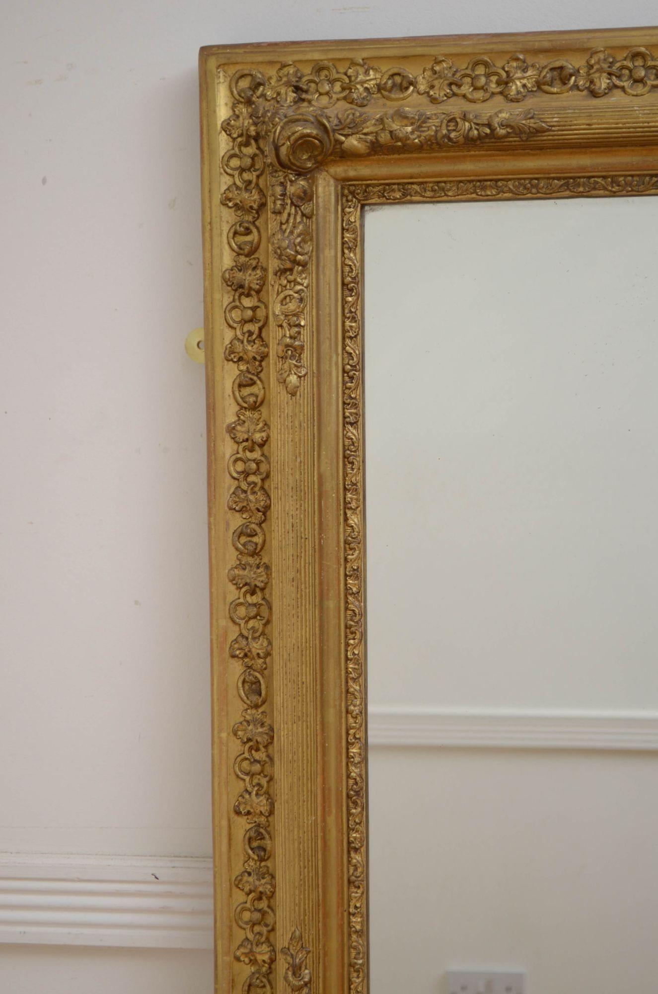 Outstanding 19th Century Giltwood Mirror H151cm For Sale 2