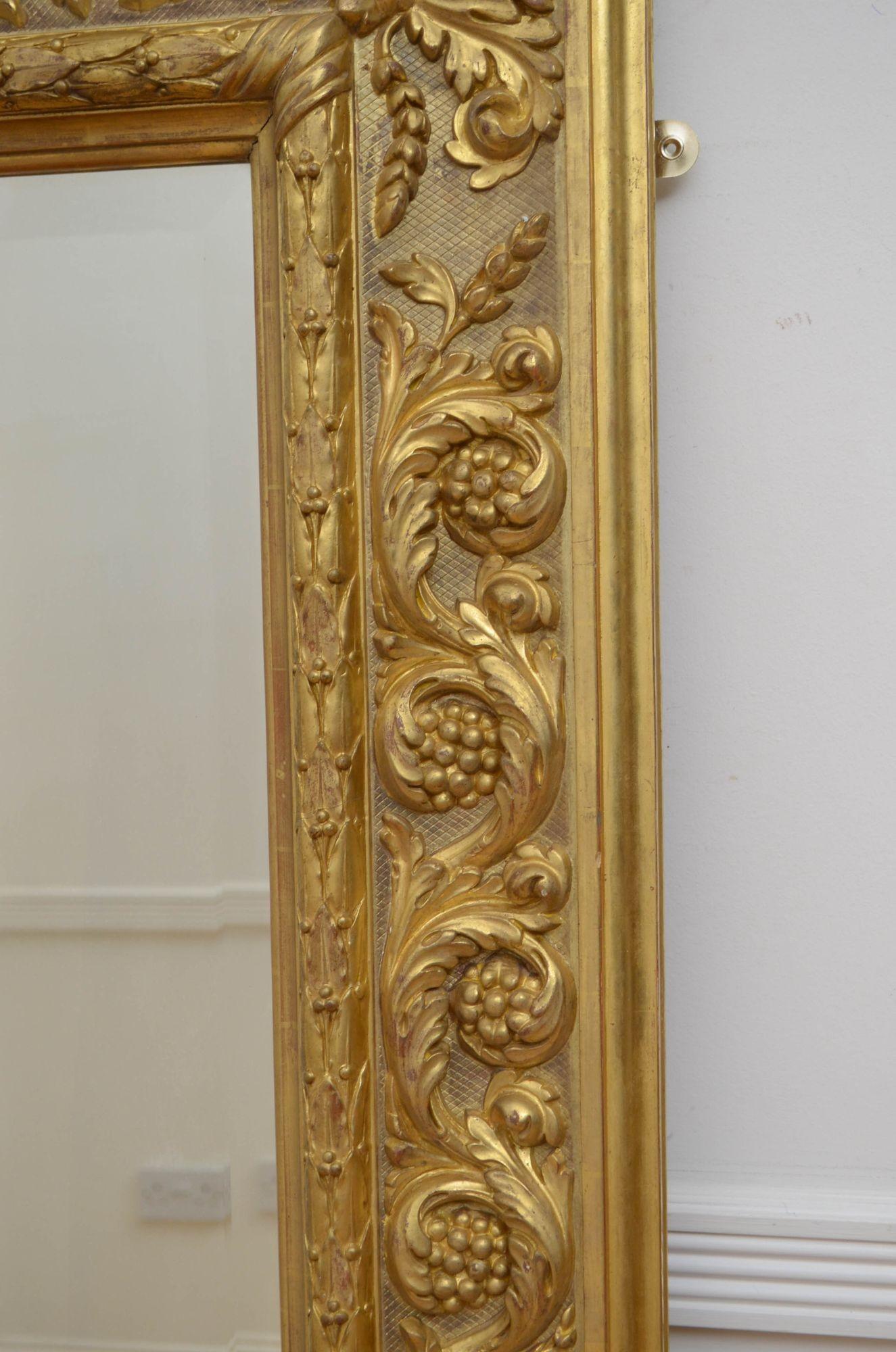 Outstanding 19th Century Giltwood Wall Mirror H161cm 9