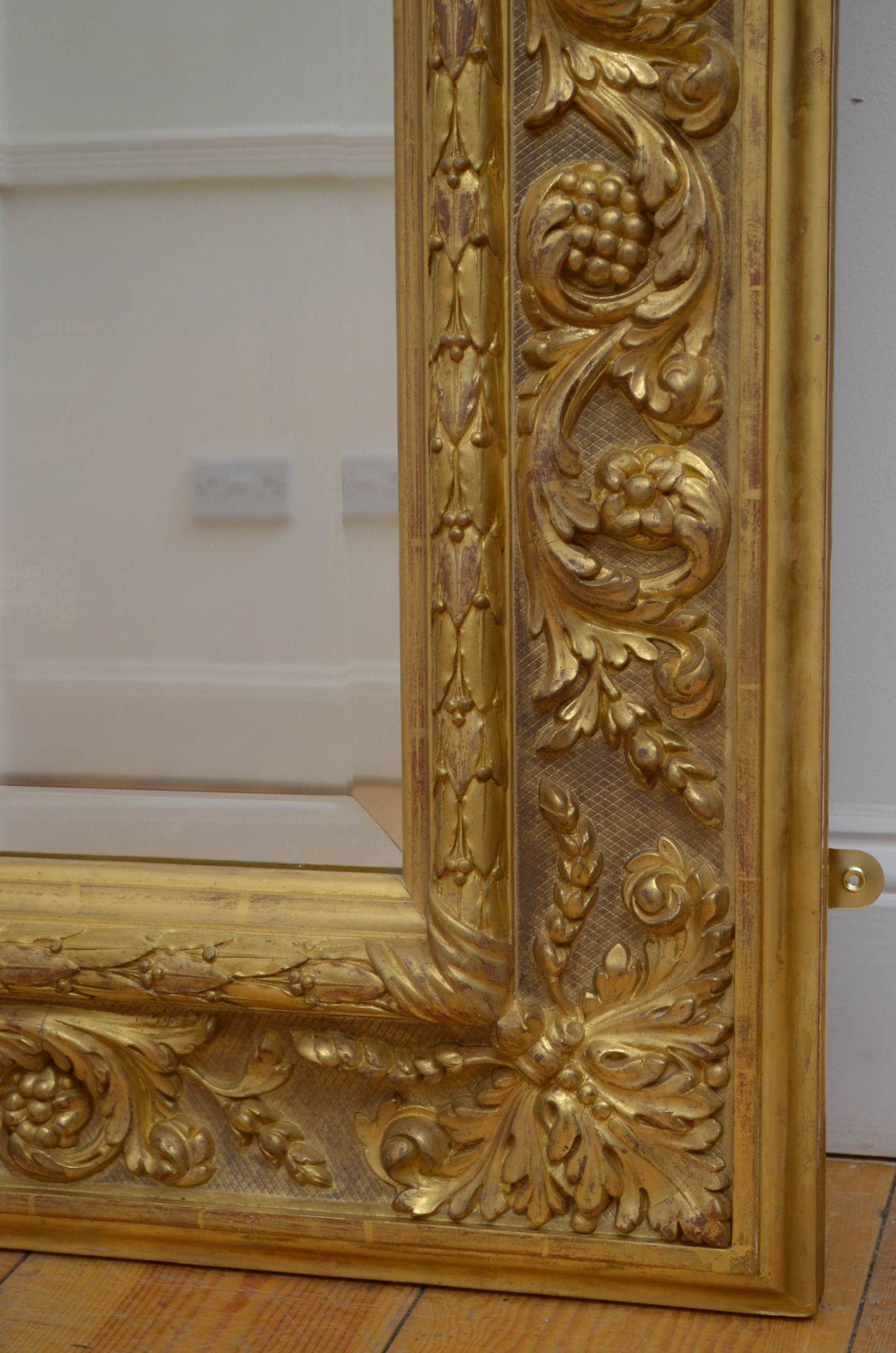 Outstanding 19th Century Giltwood Wall Mirror H161cm 11