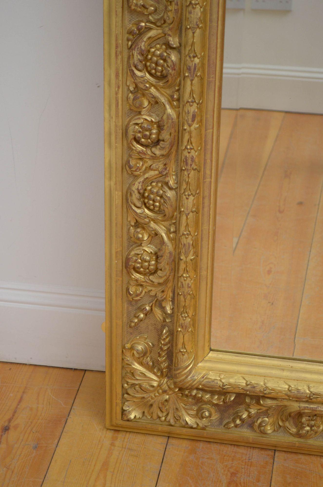 Outstanding 19th Century Giltwood Wall Mirror H161cm In Good Condition In Whaley Bridge, GB