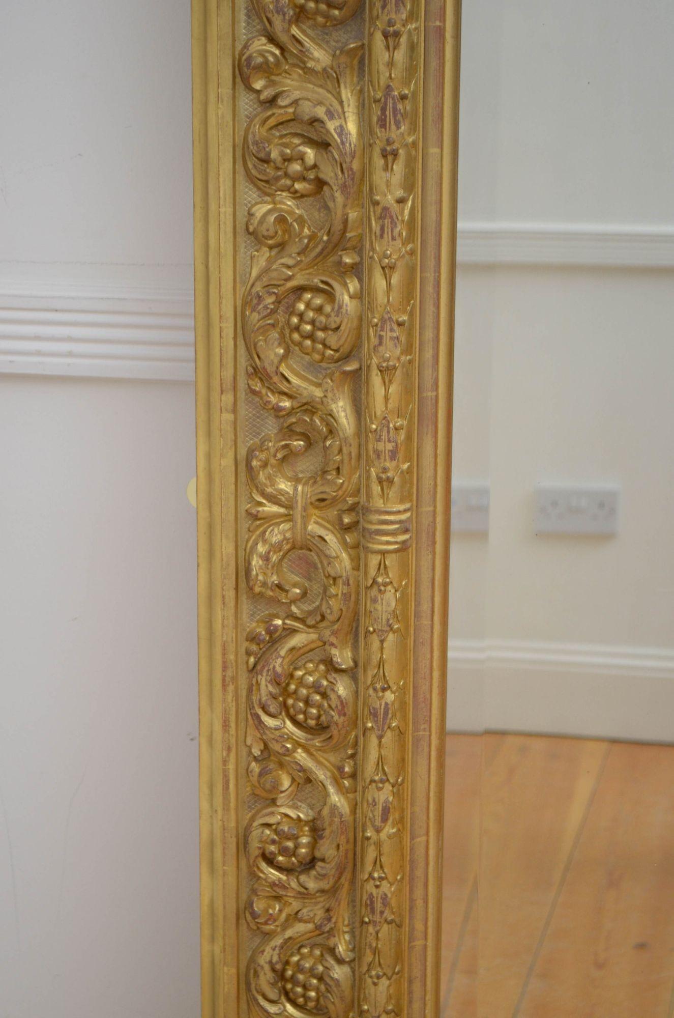Gesso Outstanding 19th Century Giltwood Wall Mirror H161cm