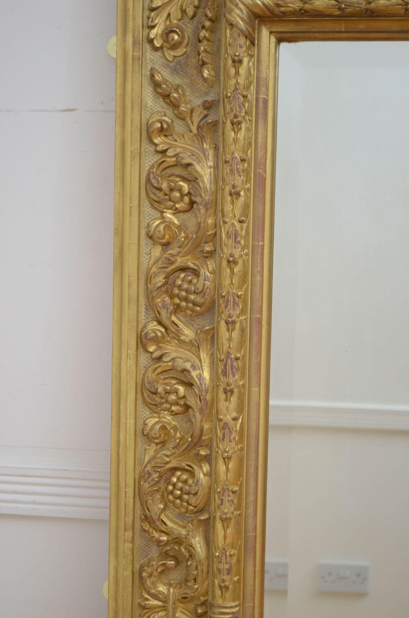 Outstanding 19th Century Giltwood Wall Mirror H161cm 1