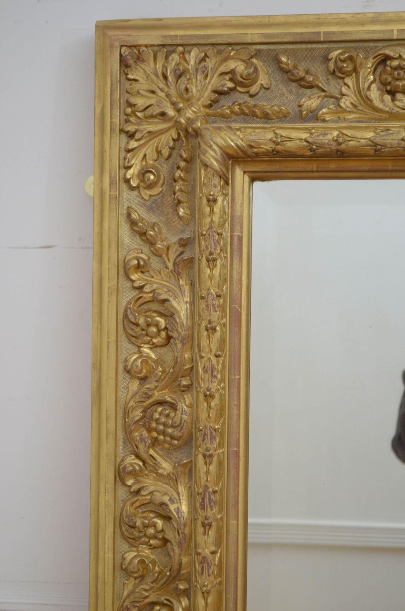 Outstanding 19th Century Giltwood Wall Mirror H161cm 2