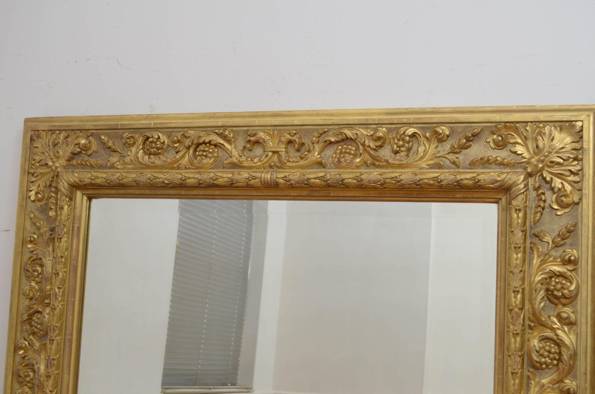 Outstanding 19th Century Giltwood Wall Mirror H161cm 3