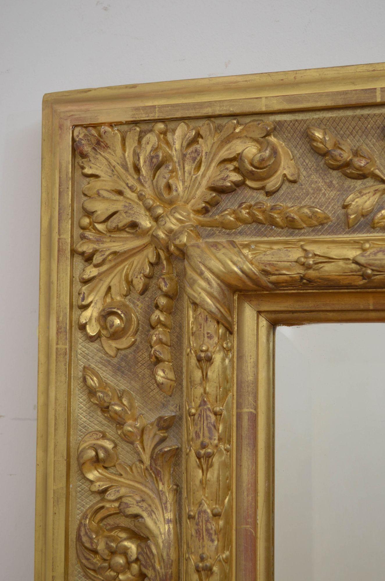Outstanding 19th Century Giltwood Wall Mirror H161cm 4