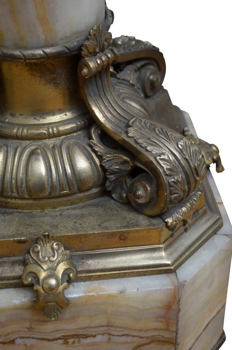 Outstanding 19th Century Marble Column / Onyx Pedestal For Sale 5