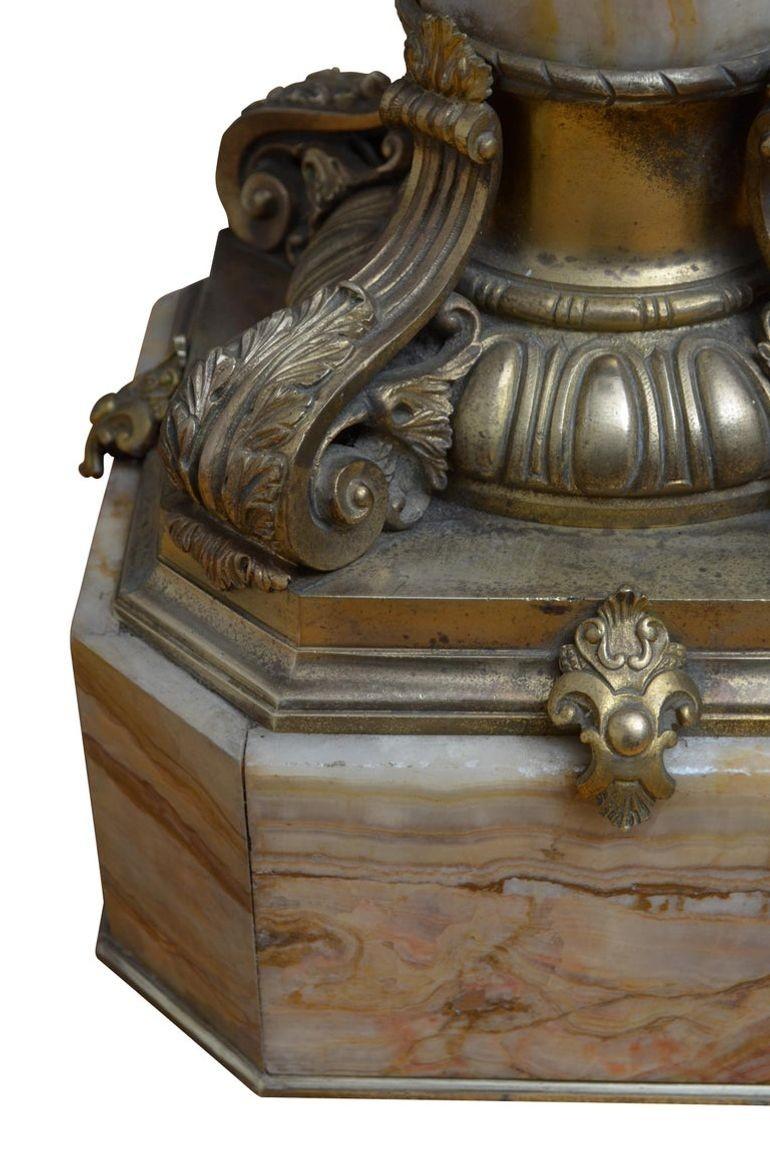 Outstanding 19th Century Marble Column / Onyx Pedestal For Sale 4